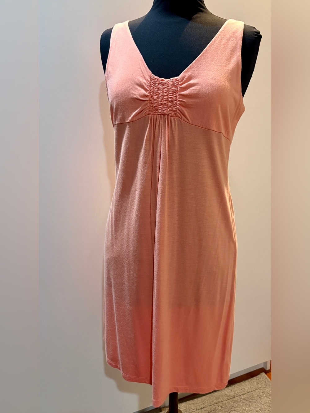 Talbots Peach Sleeveless Chemise with Ruched Bust